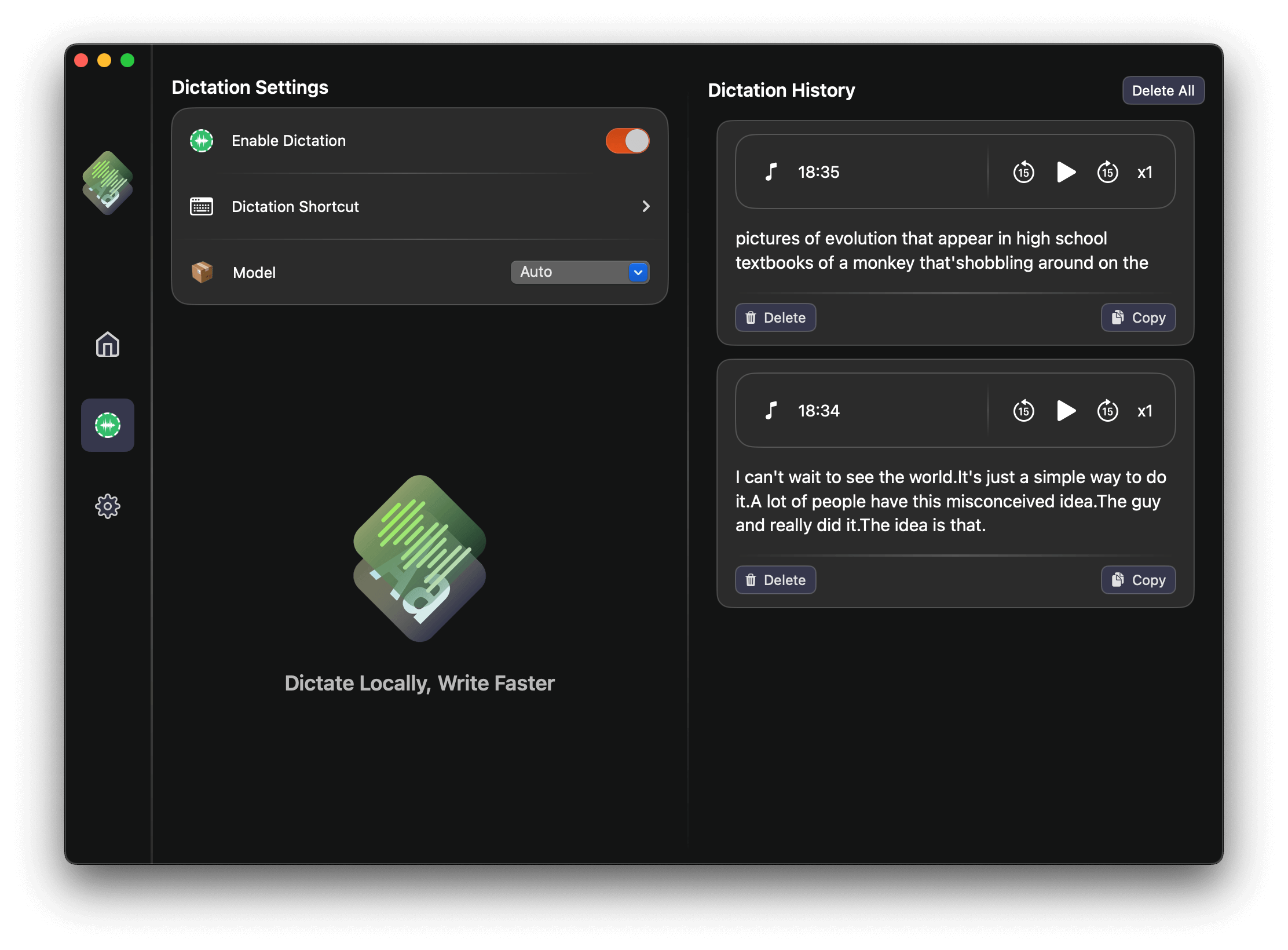 Entrada de voz local
